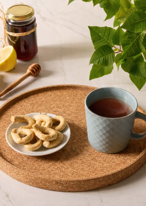 Natural Cork Tray | Round