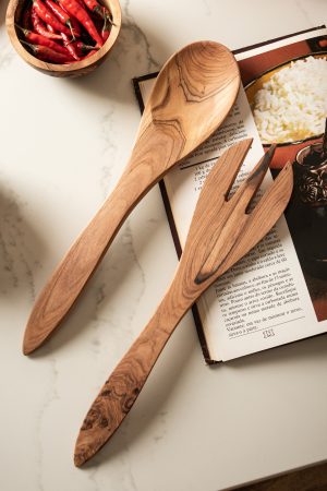 Olive Wood Salad Servers